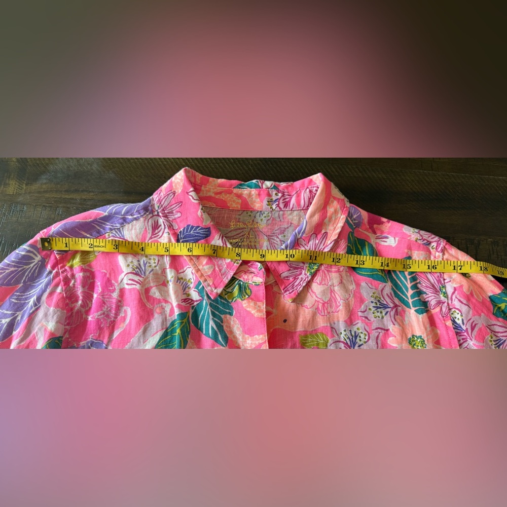 Lilly Pulitzer Sea View Linen Button Down Top Shirt Pink
Isle Best Of Friends XL - Picture 10 of 13